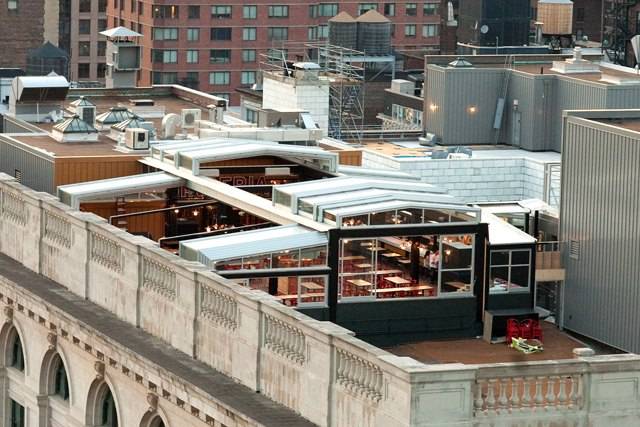The view of Birreria from the official Gothamist dining helicopter. 